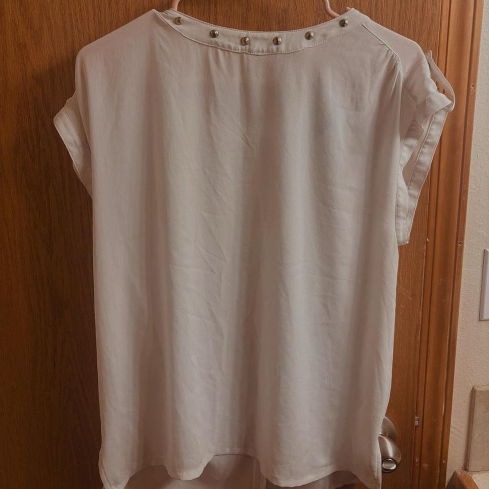 Forever 21 Cream Blouse with Pearl Accents